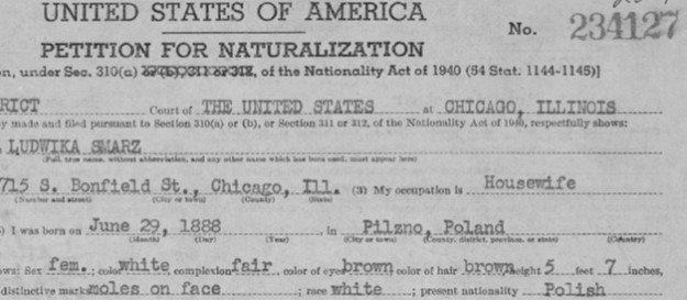 Naturalization numbers, index, and petitions on FamilySearch
